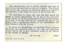 Sylvia Plath's Signed Library Card